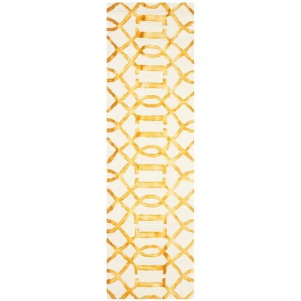 Dip Dye Hand Tufted Runner Rug- Ivory - Gold- 2 ft. 3 in. x 6 ft., Safavieh, Mfr#: DDY712C-26